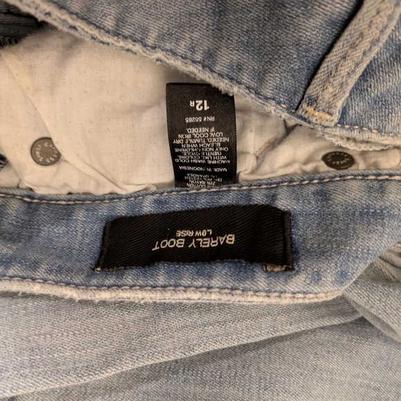 Express Light Blue Distressed Women's Jeans barely boot low rise size 12r - Picture 11 of 12